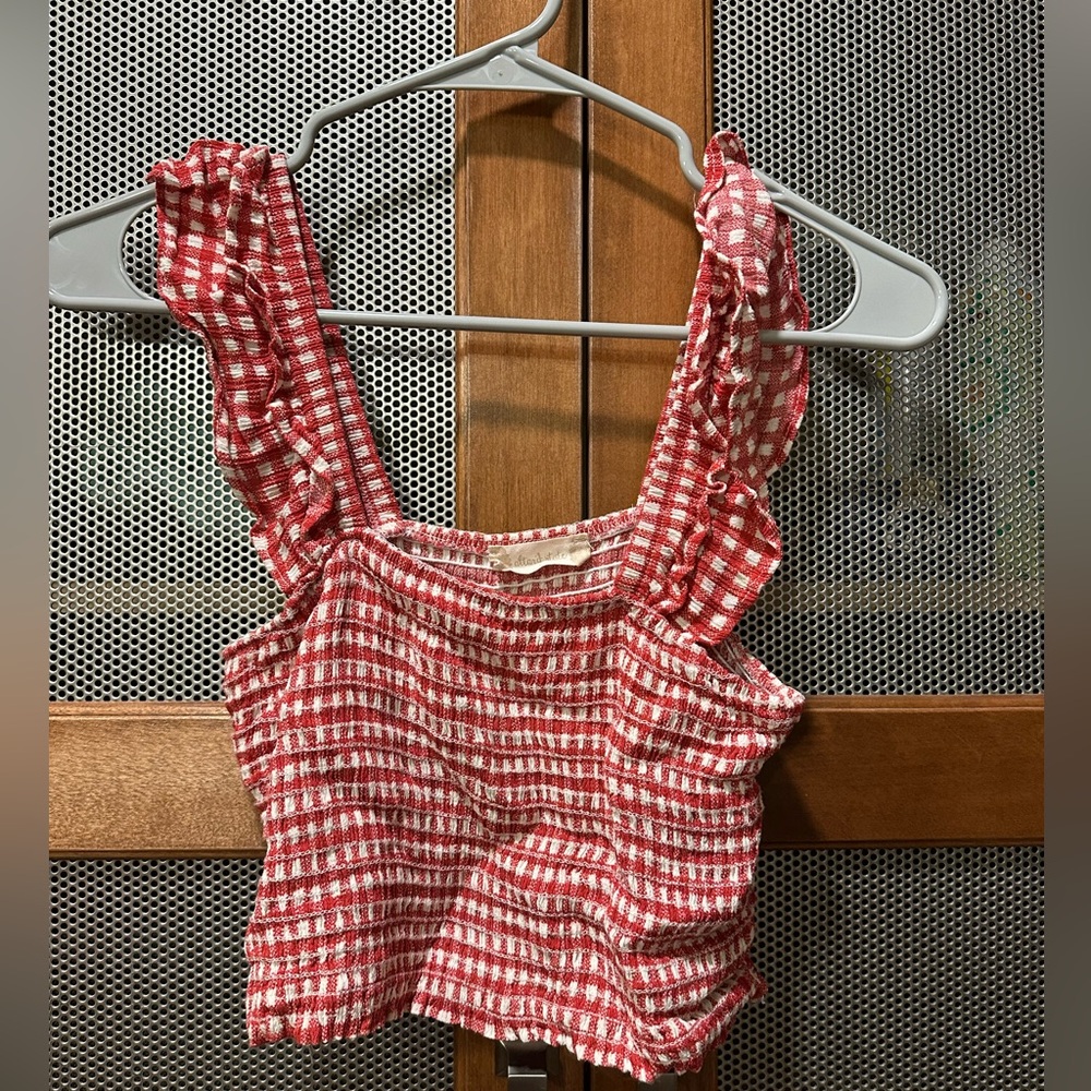 Altar’d State Red and White Checkered Top